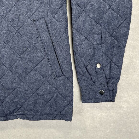 NWT Benny Gold Quilted Snap Large Long Sleeve Shirt Jacket Shacket Blue Men’s - Picture 6 of 12